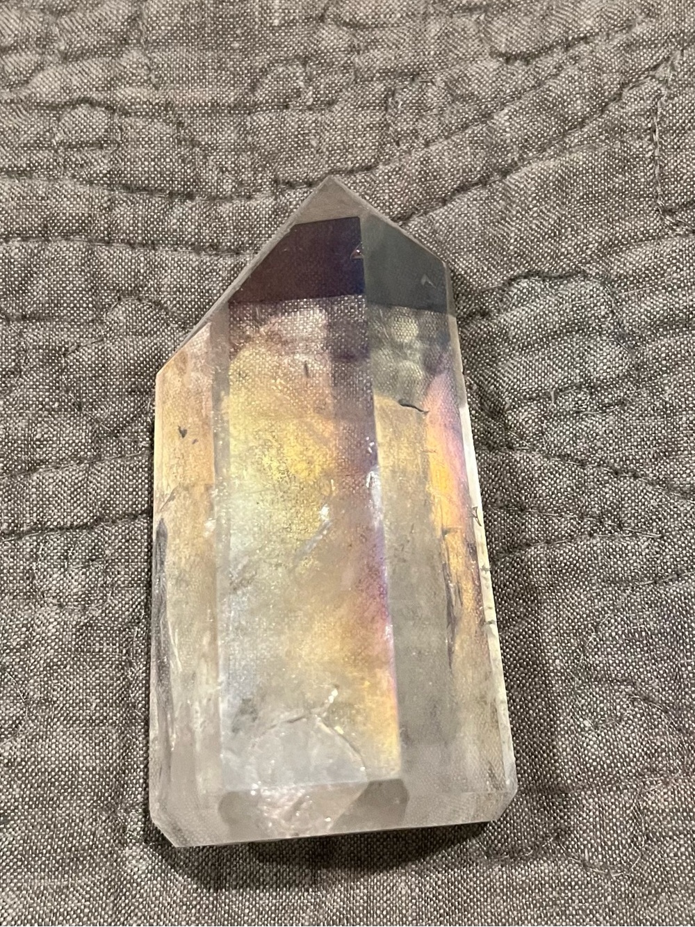 Iridescent Quartz Point Crystal Tower